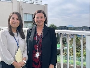 Michele Morrison With Yuriko Tokumasu, principal of Kotesashi Elementary School